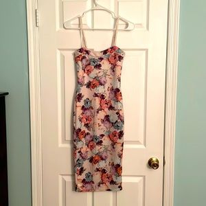 Pretty Little Thing Flower Print Bodycon Dress